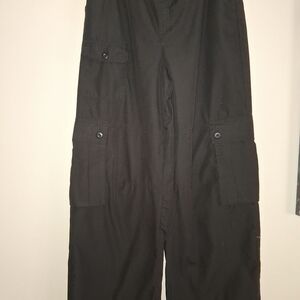 Black Wide Leg Cargo Pants